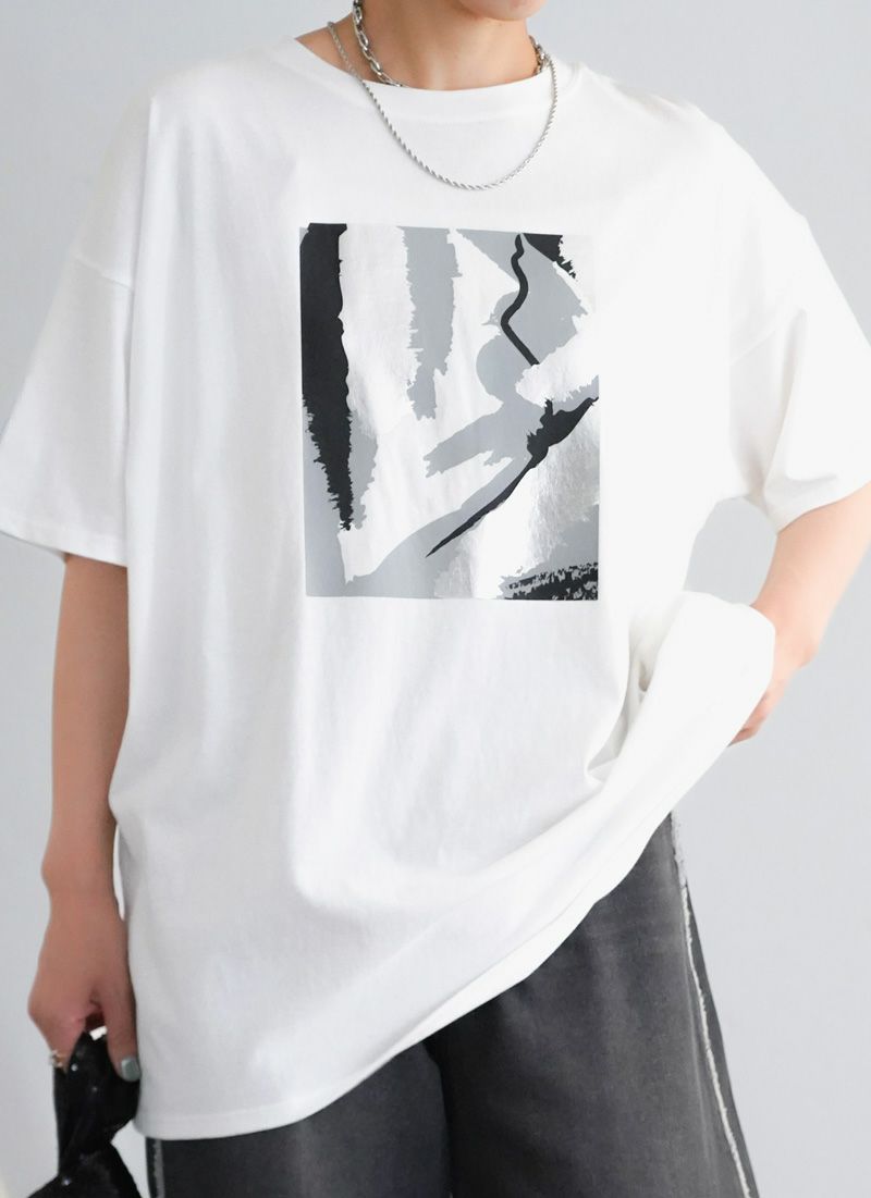 ニュアンスプリント BIG Tシャツ,revoam