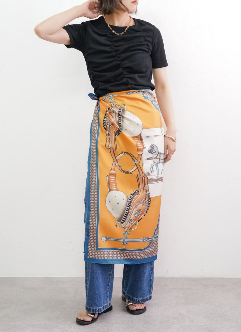新品 23SS RIPVANWINKLE EXCLUSIVE STOLE 大判ストール ブラック